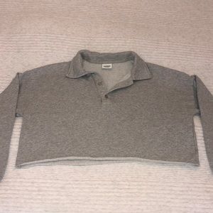 Aritzia-Sunday Best Cropped Fleece Polo.